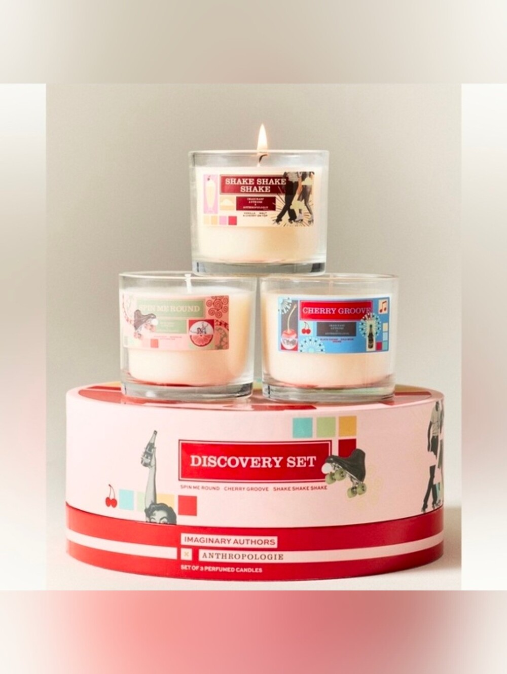 Anthropologie Cream Scented Candle Discovery Trio